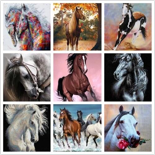 Charm Steed Diamond Painting Home Decor Hanging Painting Animal Horse 5D DIY Square&Round Diamond Embroidery Mosaic Cross Stitch