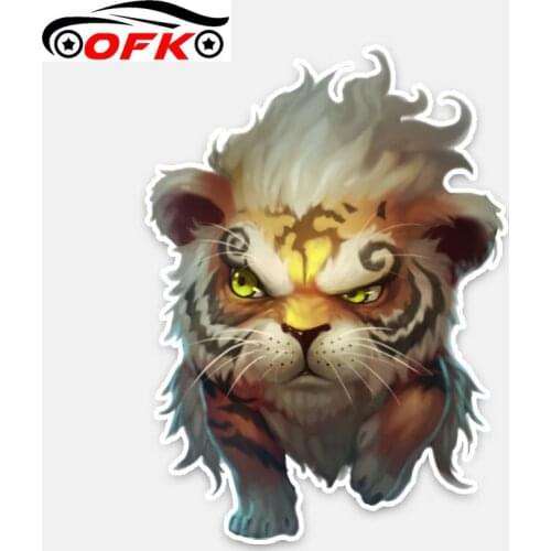 OFK Interesting Fierce Tiger Car Sticker Animal Decal PVC Styling 15.6CM*11.3CM