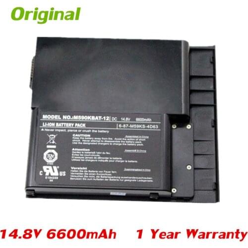 7XINbox 14.8V 6600mAh Original M590KBAT-12 Laptop Battery For Clevo M59 M59K M59KE M590 M590K M590KE 6-87-M59KS-4D6