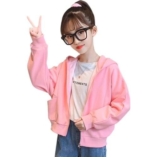 Big Girls Coat Outerwear Cartoon Rabbit Girls Coats Solid Color Coat Kids Spring Autumn Kids Clothes Girl