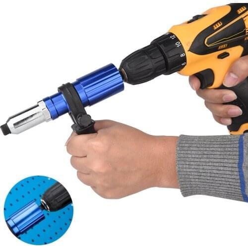 Rivet Gun Adapter Electric Rivet Gun 2.4-4.8mm Rivet Nut Gun Drill Adapter Cordless Riveting Tool Insert Nut Pull Rivet Tool