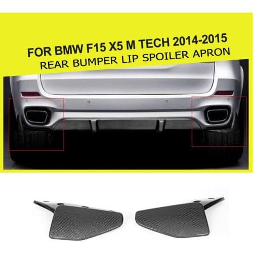 Rear Bumper Splitters Lip Diffuser Aprons Cupwings Spoiler Winglets for BMW F15 X5 M Sport 2014 - 2018 Carbon Fiber Splitters