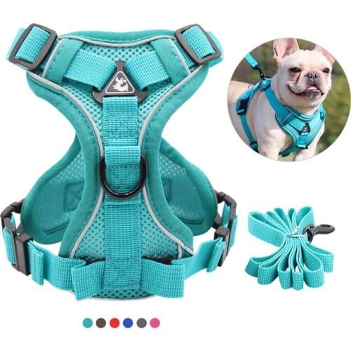Pet Reflective Nylon Dog Harness No Pull Adjustable Medium Large Naughty Dog Vest Cat Vest Safety Vehicular Lead Walking Running
