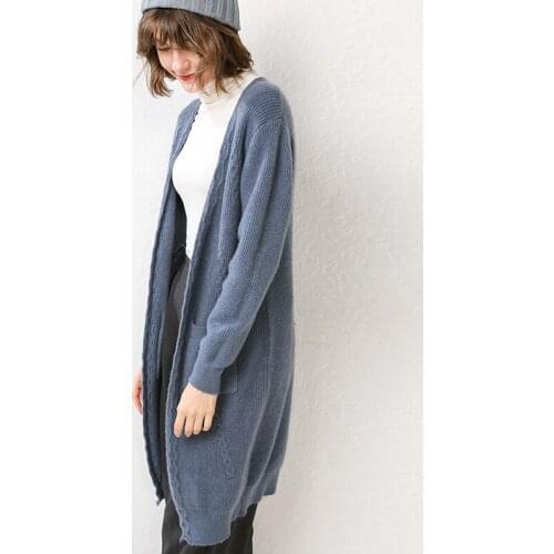 Sweater female long section is very popular Korean version of the loose new 2019 spring new sweater cardigan