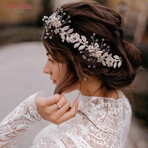 TOPQUEEN HP323 Silver Bridal Wedding Hair Accessories Wreath Bridal Headband Rhinestone Hair Bands for Womens Hair Jewelry