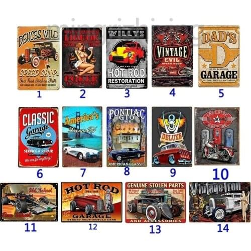Hot Rod Iron Paintings Novelty Humor Design Bar Cafe Wall Art 20cm*30cm(Visit Our Store, More Products!!!)