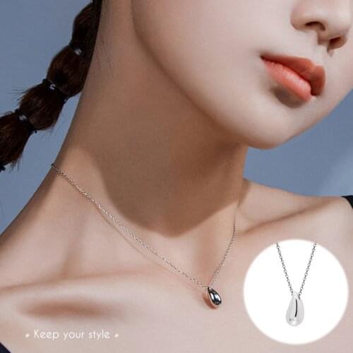 VENTFILLE 925 Sterling Silver 2021 New Necklace for Women Couples Trendy Elegant Water Drop Pendant Clavicle Chain Party Jewelry