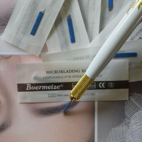 0.2mm 14P shape Permanent Makeup Eyebrow flex Tattoo Needles Blade For 3D Microblading lamina blade Agulhas Tebori