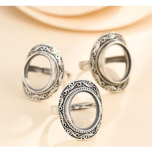 11.5*15mm 925 STERLING SILVER Semi Mount Bases Blanks base blank Pad rings ring Setting set jewelry gift A5499