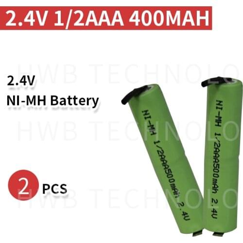 2 PCS/lot Original New KX 2.4V 1/2AAA 400mAh Ni-MH Rechargeable Battery Ni-MH 1/2 AAA Batteries With Pins Free Shipping