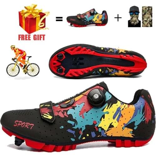 2021 Mtb Shoes Ultralight Non-Lock Men Sports Route Cleat Women Bicycle Mountain Rubber Outsole For Triathlon Winter