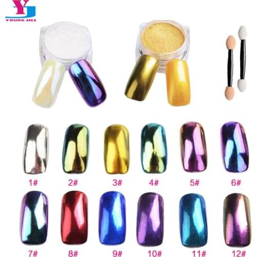 3 Box Chrome Nail Powder Fine Shinning Mirror Holographic Glitter Dust Metal Effect DIY Nagel Polish Nail Art Tips Manicure Hot