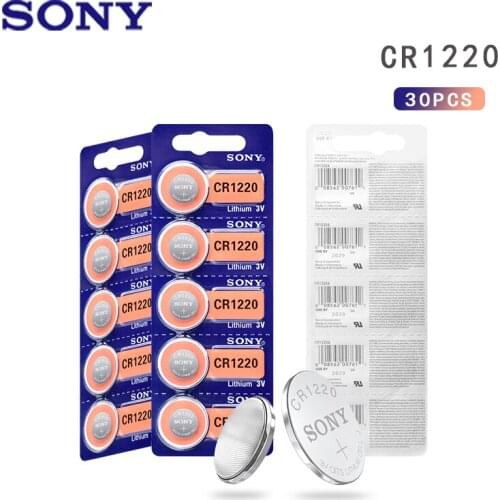 30pcs/lot Sony Original CR1220 Button Cell Battery For Watch Car Remote Key cr 1220 ECR1220 GPCR1220 3v Lithium Batteries