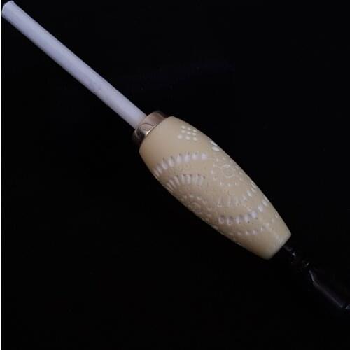AGovem Handmade Block Meerschaum Cigarette Holder 925 Silver Ring For Women and Men Regular Size Mouthpiece Handmcarved AGM-15