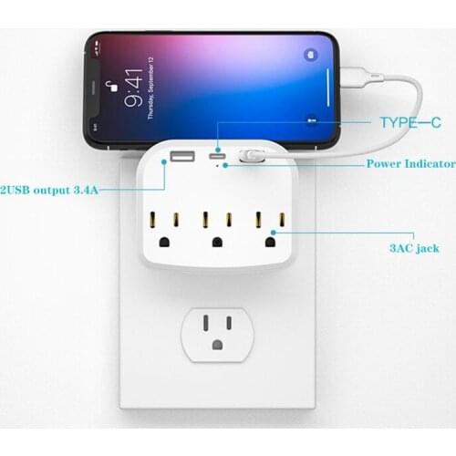 American Standard Wall Socket Wireless Power Strip Household One To Three US Standard USB Conversion Socket