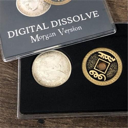 Digital Dissolve (Morgan Version) Magic Tricks Coin Visually Change Magia Magician Close Up Illusions Gimmick Props Mentalism