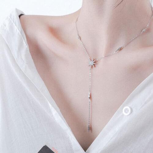 Long Pendant Exquisite Star Necklaces Simple Pendants For Women Simple Design Necklace Stylish Alloy Chokers Jewelry Gift