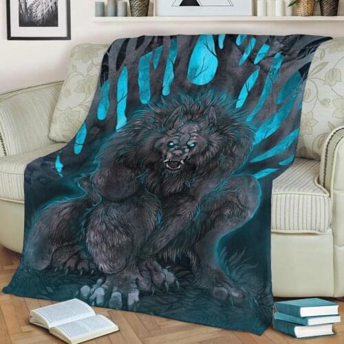 Blue Moon Flannel Throw Blanket 3D Printed Keep Warm Sofa Child Blanket Home Decor Textiles Dream Family Gift