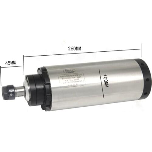 Huajiang 3KW-circular air-cooled spindle motor, diameter 100mm, 220/380V 10A 400HZ speed 0-24000rpm chuck ER20