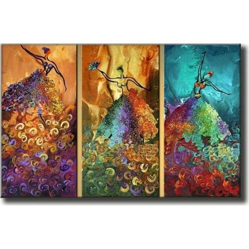 Artist Handmade Colorful Purple Abstract figure knife Oil Painting on Canvas Beautiful Rich Color Oil Painting for Room Decor