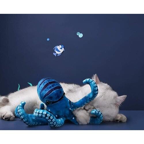 Bigsize Octopus Catnip Cat Toy Interactive Plush Cat Scratcher Kitten Toys Stuffed Accessories Pillow Play Toy for Pet Products