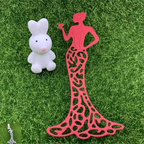 Evening dress girl party fishtail dress send love hand embossed DIY album paste book metal cutting mold