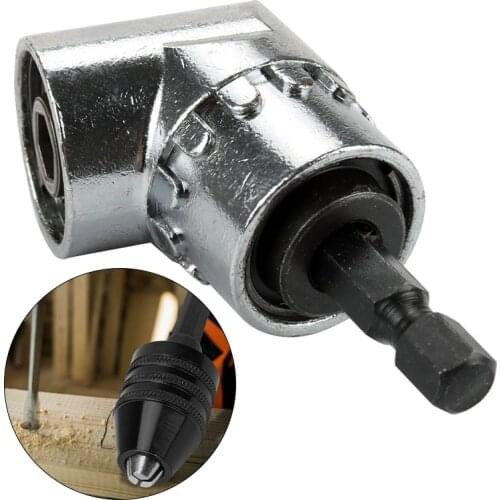 Metal 2pcs Angle Driver Screwdriver Drill Chuck Bit Hex Shank Conversion Tool