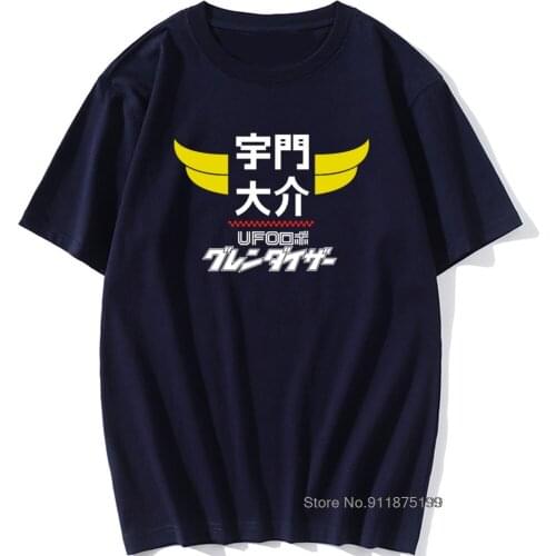 Grendizer T Shirt GRENDIZER T-Shirt Short Sleeve Vintage Tee Shirt Oversized 100% Cotton Graphic Awesome Men Tshirt