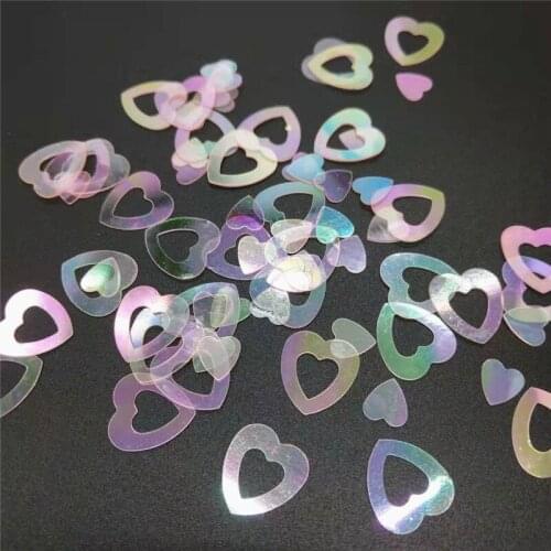 50g 12mm Flat Love Heart Sequins For Crafts Sewing Accessories 2pc Set Confetti Crystal Shining Pink AB