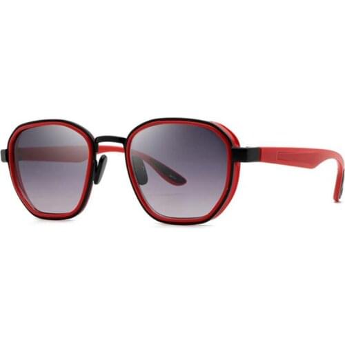 New Designer Inspired Red Sunglasses 2021 Trendy Classic Vintage Mens Women Sun Glasses Luxury Brand Hexagonal Gradient Eyewear