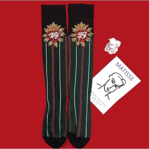 2020 Rushed New Pug Women Socks Sokken Calcetines Mujer Funny Original Personality Tide Brand Vertical Stripes Love Diamonds