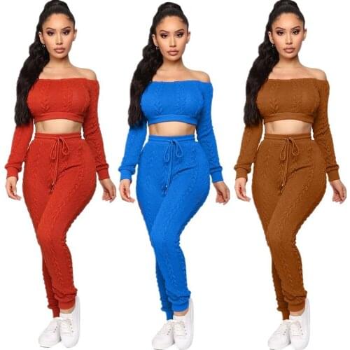 Clothing Vendor Women Two Piece Set Clothing Jumpsuit Fashion 2 Piece Sweater Girl Clothing