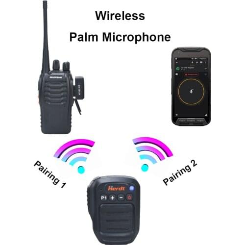 Walkie Talkie Wireless Hand Microphone with Wireless Adapter K plug for Portable Talkie Walkies BaoFeng BF-888S UV-5R UV-82