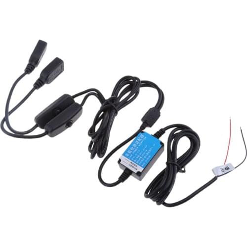Premium 12V/24V To 5V 3A Power Adaptor Inverters Dual USB Ports And Switch Fit Car Motors High Speed