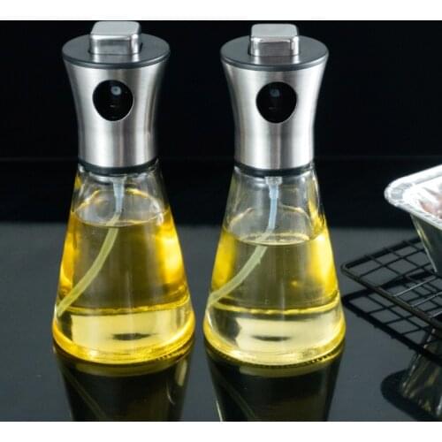 100/200ml Empty Spray Bottle Stainless Steel Kitchen Olio Sprayer Leak-proof Soy Sauce Olive Bottle Dispenser BBQ Cooking Tools