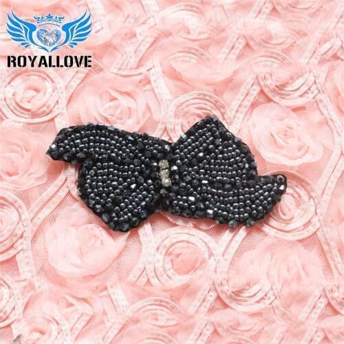 Handmade Bling Sew On Hot Fix Beaded Crystal Rhinestone Applique for Wedding Ornaments Baby Girl Hair Accessories Patch 50Pcs