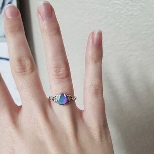 Chic Mood Rings Temperature Change Colorful Color Emotion Feeling for Unisex Party Adjustable Ring Women Jewelry