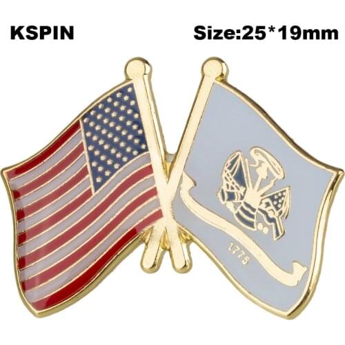 U.S.A & Army Friendship Lapel Pins Flag Lapel Pins Country Flag Badge Flag Badge Brooch XY0657