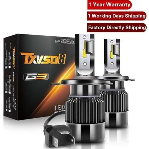 TXVSO8 12V H4 Led Bulbs 100W Super Bright 9003/HB2 Diode Lamps 6000K White Headlights Mini Hi/Lo Car Lights 10000LM Luces Led