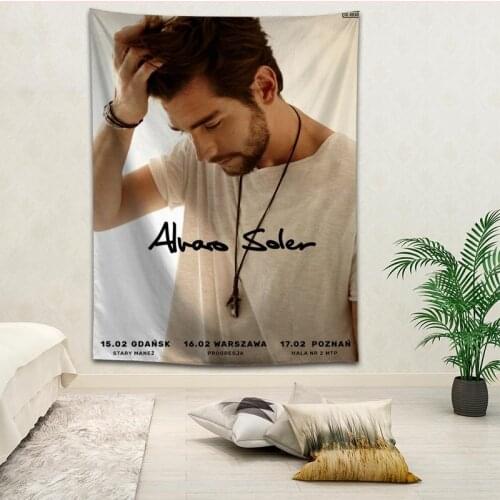Custom Alvaro Soler printed Background cloth wall covering room bedside cloth modern large painting Nordic fabric tapestry