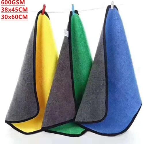 Thick 600GSM 38x45CM Kitchen Home Car Drying Cleaning Cloth Microfiber Car Wash Towels Plush Car Care Polishing Towel Cleaner
