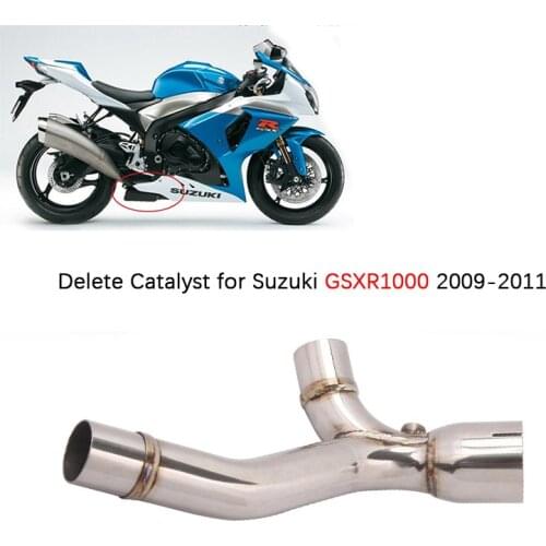 Delete Catalyst for Suzuki GSXR1000 2009-2011 Motorcycle Exhaust Pipe Middle Link Pipe Slip On Original Muffler Delete Replace
