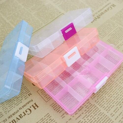 10 Grid Can Split Transparent PP Plastic Storage Box Jewelry Small Components Hardware Tools