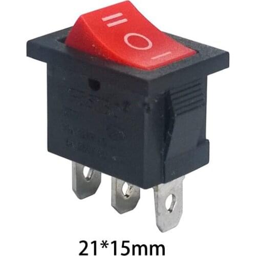 10 pieces of 20 KCD1 21*15mm 3PIN SPST 6A/250V bite type ON/OFF/ON position bite type boat shape 3-pin rocker switch copper feet