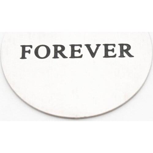 10pcs/lot 22mm Round Window Stainless Steel Letter FOREVER Silver Floating Plate Fit 30mm Glass Lockets Necklace DIY Jewelry