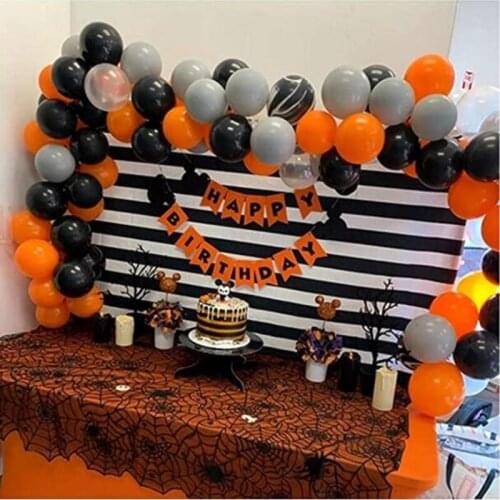 108pcs Halloween Balloon Garland Arch kit with Halloween Black Orange Gray Balloons Spider Balloons for Halloween Party Decor