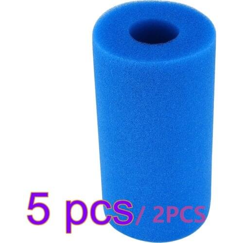 2/5PC Swimming Pool Filter Foam Reusable Washable For Intex Type S1 Reusable/Washable Swimming Pool Filter Foam Reusable