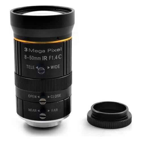 3 million HD C-mount industrial lens 8-50mm 3mp zoom C-mount machine vision intelligent inspection lens