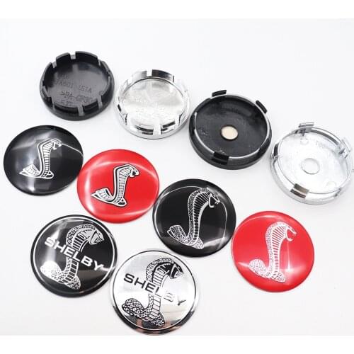 4pcs 56mm or 60mm Cobra SHELBY Car Logo Wheel Center Cap Rim Badge Covers Decal Auto Refit Decoration Emblem Sticker Styling