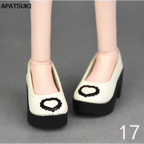 6*2.5cm Fake Leather Heart Fashion Shoes For 1/4 BJD Doll Shoes 40-50cm XinYi Doll High-heel Shoes For 16" Saron Doll